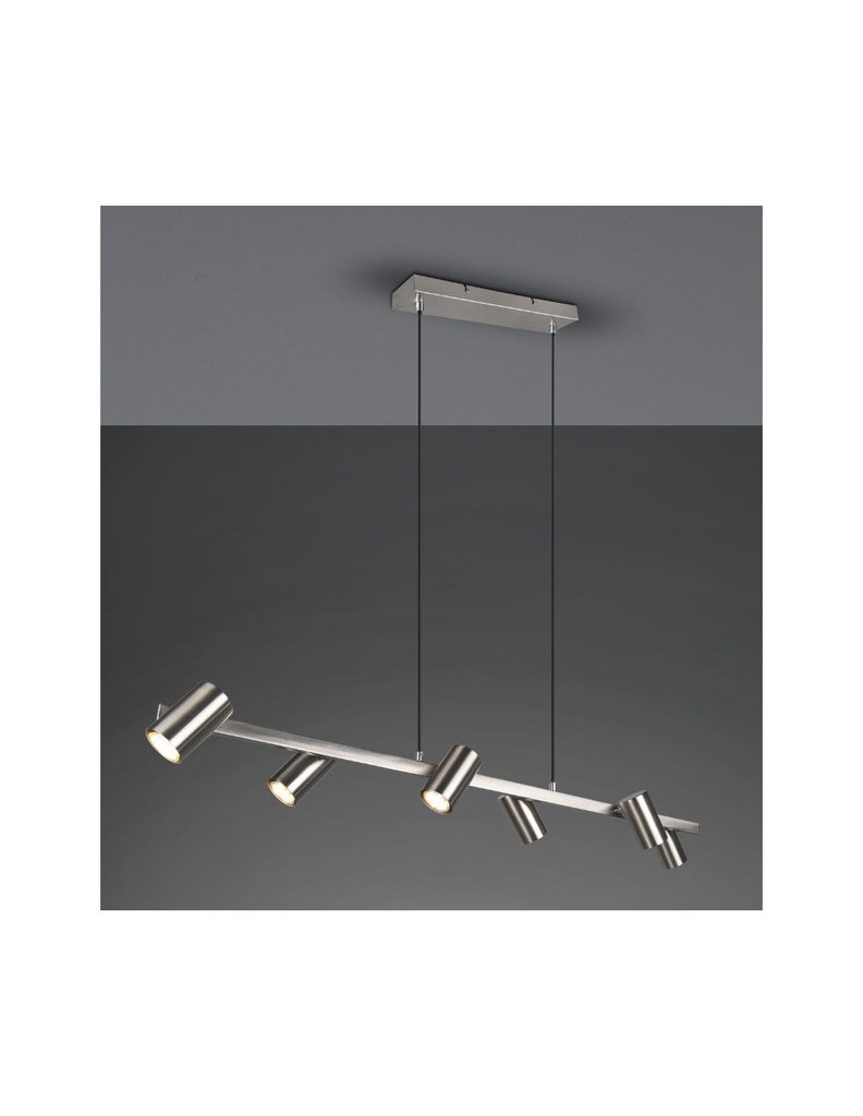 Lampadario 6 Faretti GU10 Orientabili Marley Nichel Trio Lighting
