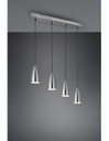 Lampadario Lineare Isola Farin 4 Luci Nichel Trio Lighting