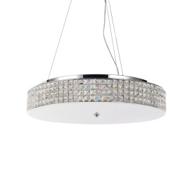 Lampadario a sospensione 12 luci cromo D 60 x H 12,5 cm