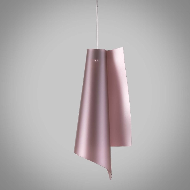 Lampadario a sospensione in Polilux VELA Rosa diametro 19 x h49 cm