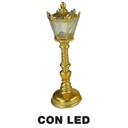 Lampione resina led oro cm13x12,5h41,5