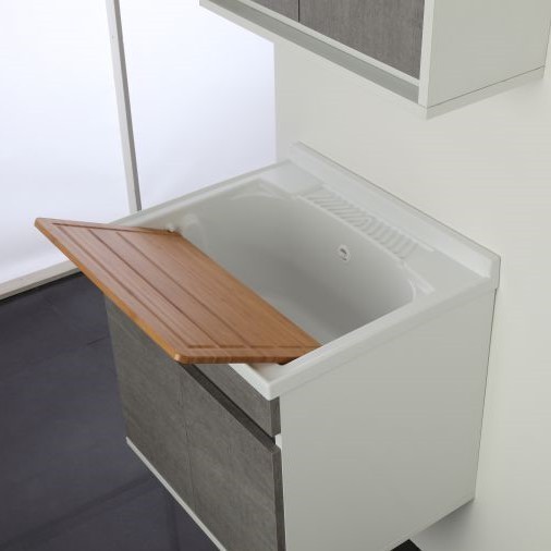 Lavatoio a sospensione a due ante Cemento 60x50x h61 cm