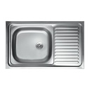 Lavello cucina vasca con gocciolatoio dx in acciaio da appoggio 50x80 cm(N216DX) (copia)