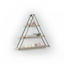 Libreria muro triangolare bacheca piramide rovere nero cm 74 x 13 x 61 h
