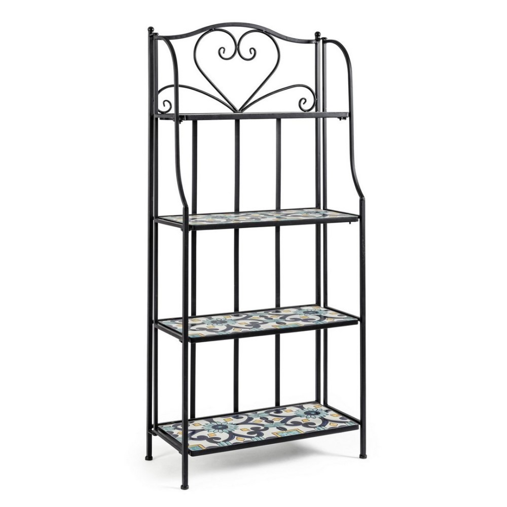 Libreria pieghevole Positano 4 piani in metallo stile country cm 57x28x133h