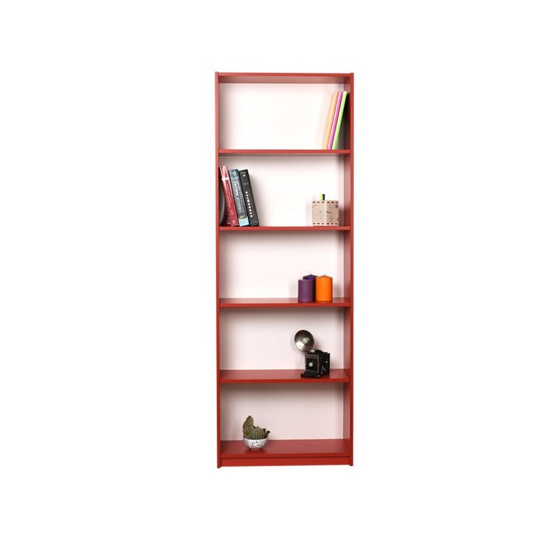 Libreria ufficio salotto scaffale con ripiani rossa  cm 58x23xh.170