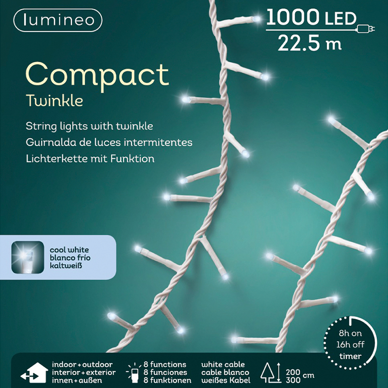Lici di natale LED COMPACT TWINKLE LIGHT OUTD  1000Led Metri 22.5