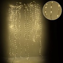 Luce cascata 2268 led fissi+324 flash caldo filo bianco uso esterno cm1x1x250