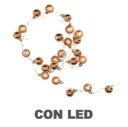 Luce filo sfera rame 48 led bianco caldo alimentazione fissa cm ø4x120