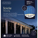 Luci di natale icicle 630 Led 11,8 metri bianco caldo