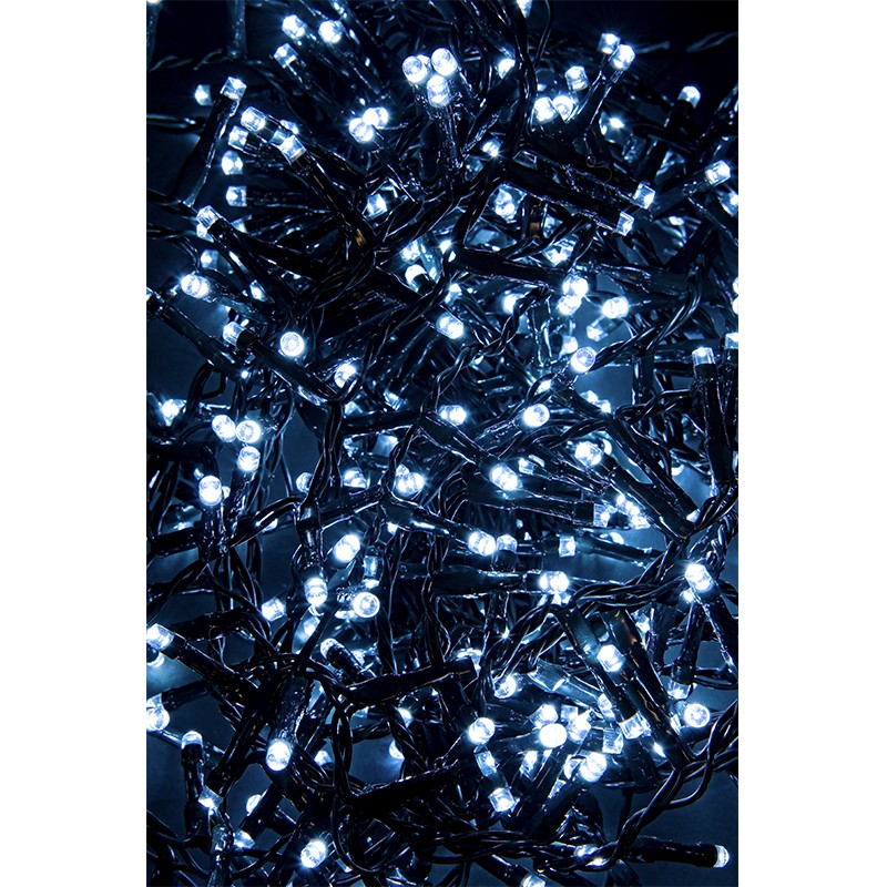 Luci natale 760 led bianco filo verde 5 mm