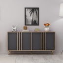 Madia 4 ante antracite noce  160x40xh.79 cm
