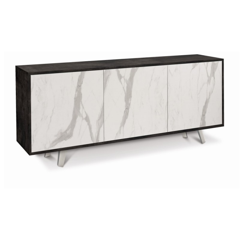 Madia tre ante Nero Ossido Marmo 177x41x h74 cm