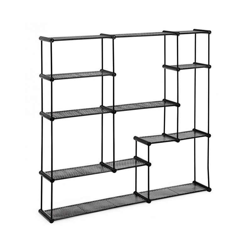 Mensola in acciaio stile Urban Antracite sei ripiani MORIZ 105,5x16,5x h105