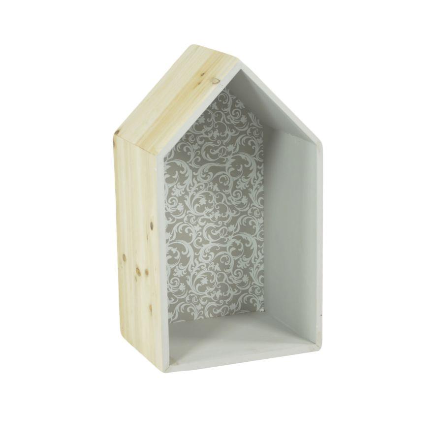 Mensola legno rebecca casetta cm 25x37x15