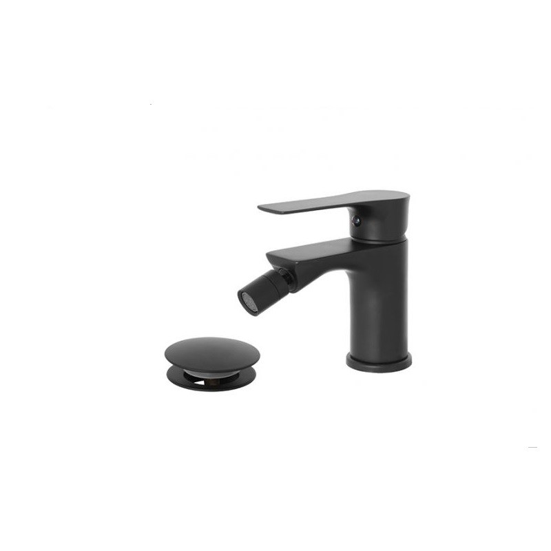 Miscelatore per Bidet Nero opaco Serie Flat