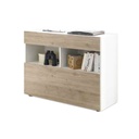 Mobile madia 1 cassetti 1 ribalta bianco-rovere 111x42xh 82 cm(ASTRAKATMBLRC-209007-05K)