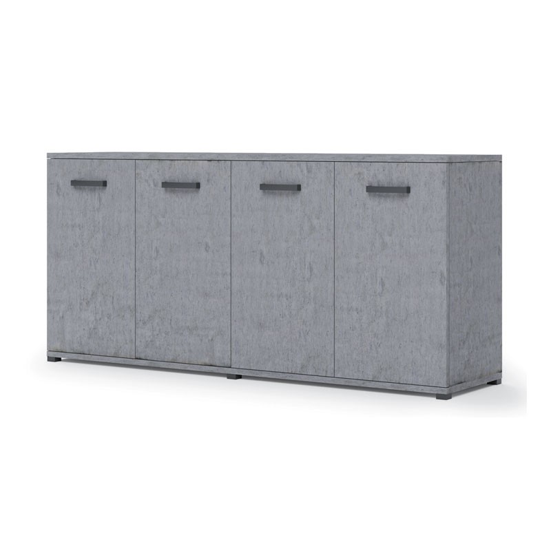 Mobile multiuso da soggiorno grigio cemento in legno nobilitato 180x80x45 cm