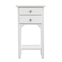 Mobiletto comodino in MDF due cassetti Bianco 37x26,5x h69,5 cm