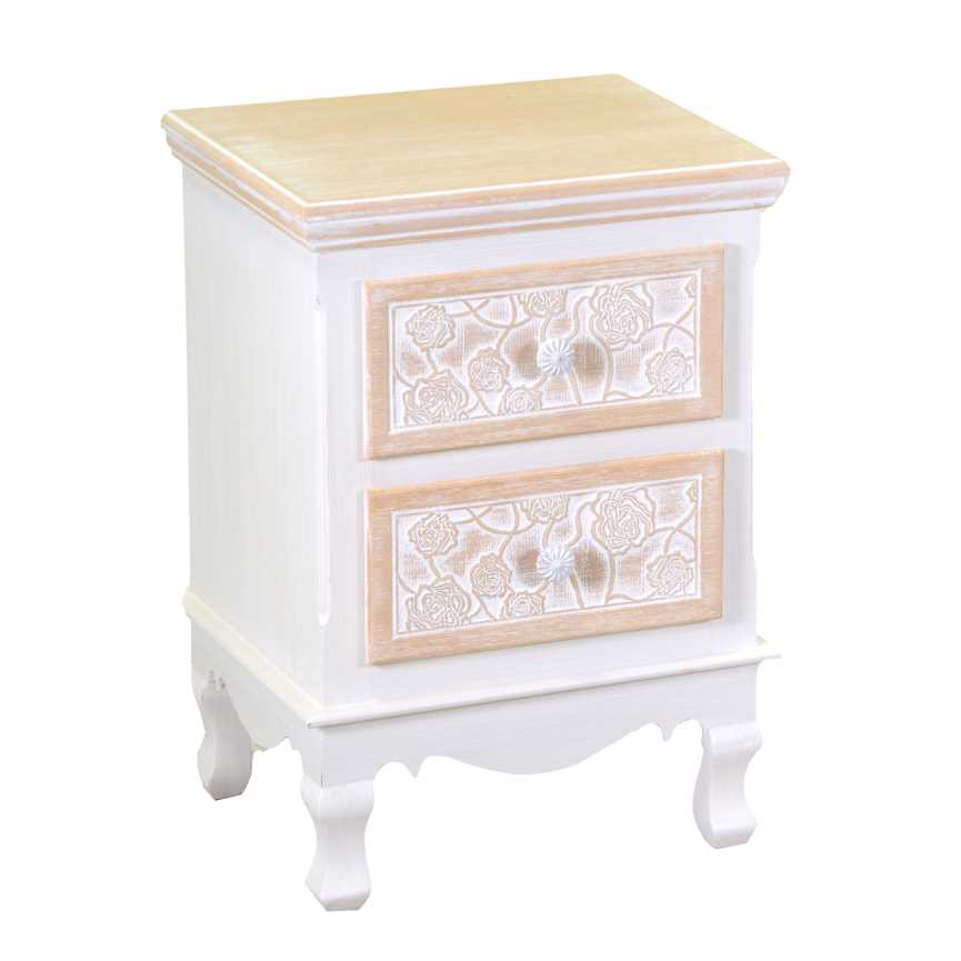 Mobiletto legno andorra 2 cassetti cm 37x30h54