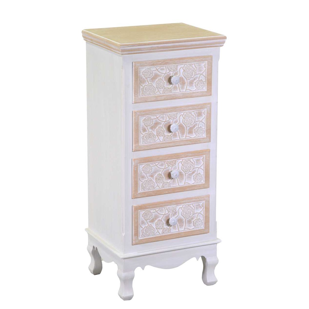 Mobiletto legno andorra 4 cassetti cm 37x30h84