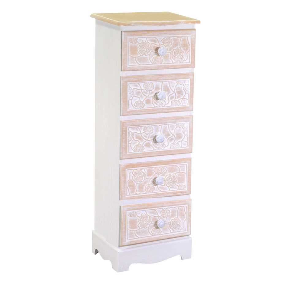 Mobiletto legno andorra 5 cassetti cm 29x23h81