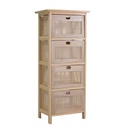 Mobiletto legno kate 4 cassetti naturale rettangolare cm 39,5 x 27,5 x h 92,5