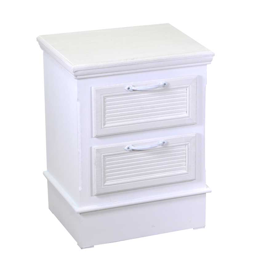 Mobiletto legno liverpool 2 cassetti bianco cm 37x30h49