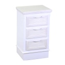 Mobiletto legno liverpool 3 cassetti bianco cm 37x30h64