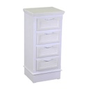 Mobiletto legno liverpool 4 cassetti bianco cm 37x30h79.5