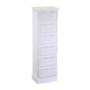 Mobiletto legno liverpool 6 cassetti bianco cm 29x23h95