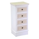 Mobiletto legno losanna 4 cassetti crema cm 37x30h79.5