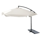Ombrellone a braccio laterale tondo da giardino decentrato in acciaio d. 3 mt  BEIGE con flap