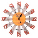 Orologio legno arancione tondo cmø60