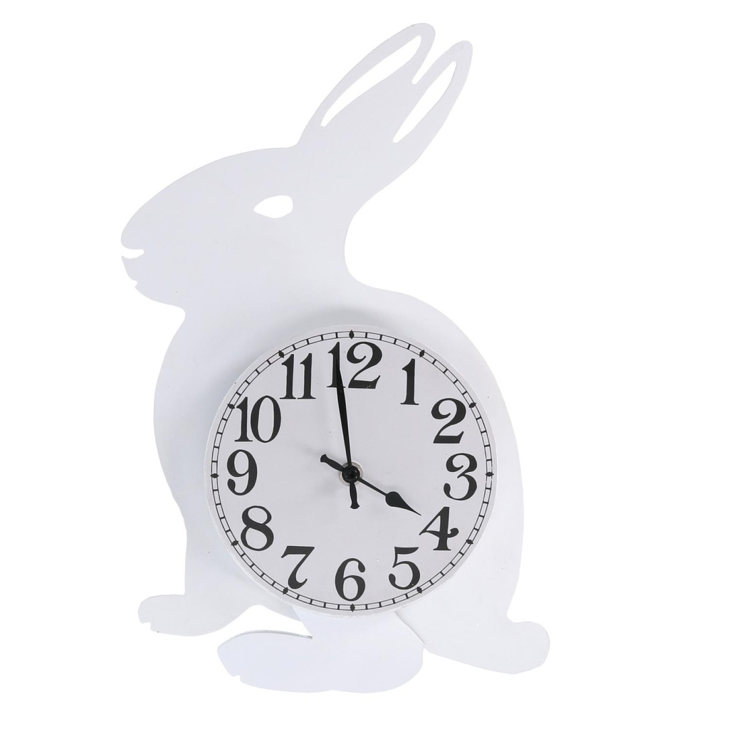Orologio legno coniglio con pendolo bianco cm 38x24x5