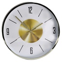 Orologio plastica bianco e oro tondo cmø30