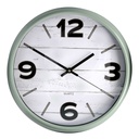 Orologio plastica bianco e verde tondo cm ø30