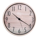 Orologio plastica effetto legno naturale tondo cm ø32h4
