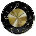 Orologio plastica effetto marmo oro e nero tondo cm ø30