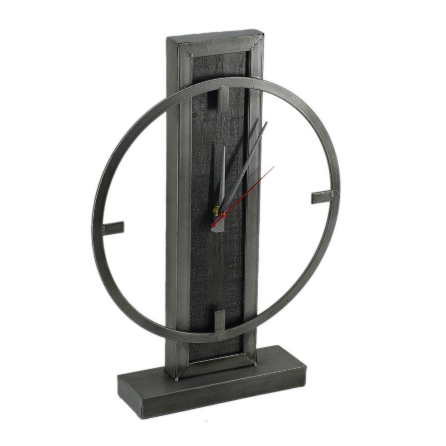 Orologio tavolo metallo legno cm 37