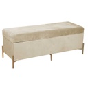 Panca contenitore velluto crema cm 115x40h45