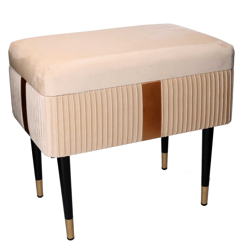 Panca contenitore velluto crema cm 50x35h47