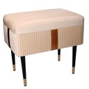Panca contenitore velluto crema cm 50x35h47