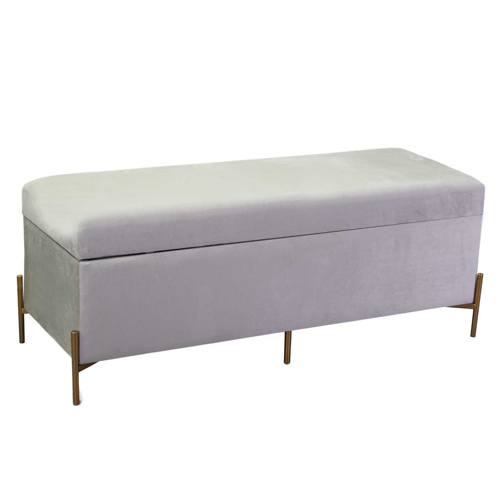 Panca contenitore velluto grigio chiarocm 115x40h45