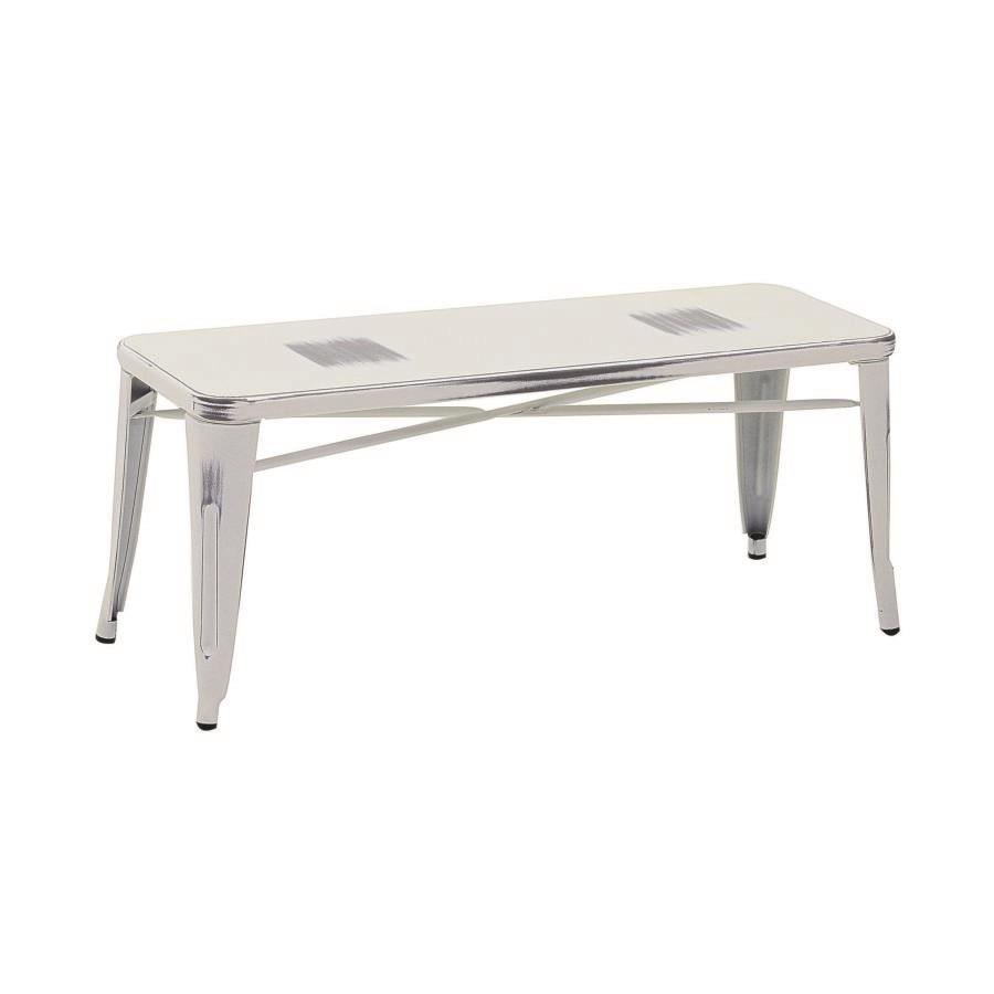 Panchina ferro bristol bianco antico cm 103x38h45