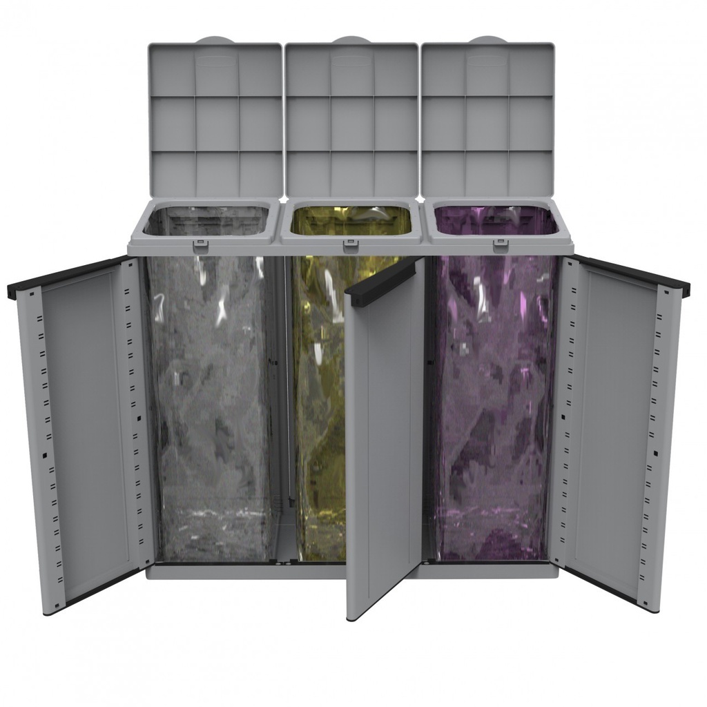 Pattumiera in Resina 3 Ante Cm. 102 x 39 x 89