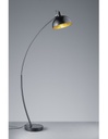 Piantana ad Arco Recife 1 x E27 Paralume Metallo Nero Interno Oro Trio Lighting