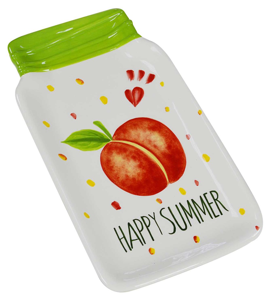 Piatto summer con pesca ln-4624 cm. 26 x 15,5 h 2