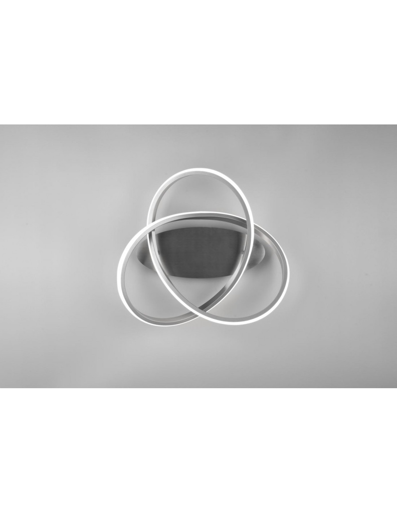 Plafoniera a Soffitto Course Nichel con Spirale Led Dimmer da 18w Ø45 cm di Trio Lighting.