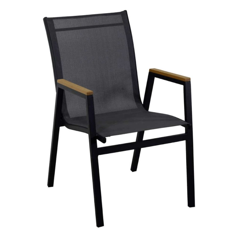Poltrona alluminio Idaho Plus antracitecm53x65h43/62/87 